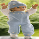 DollKnittingPattern 0220D Anniken - Overall/pants, sweater, cap and shoes-(English) - Digital Download