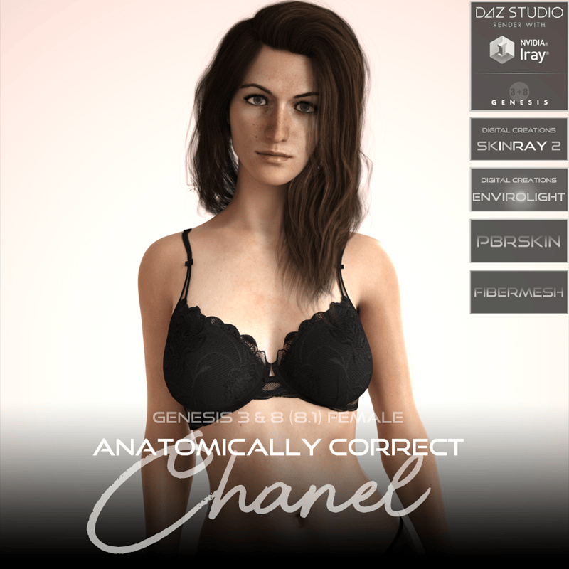 Anatomically Correct: Chanel for Genesis 3 and Genesis 8 Female (8.1) - Digital Download