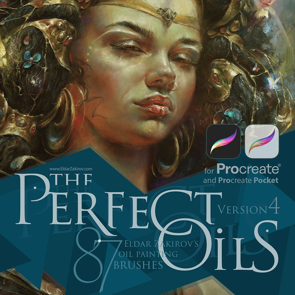 The Perfect Oils for Procreate: 87 oil painting realistic brushes - Digital Download