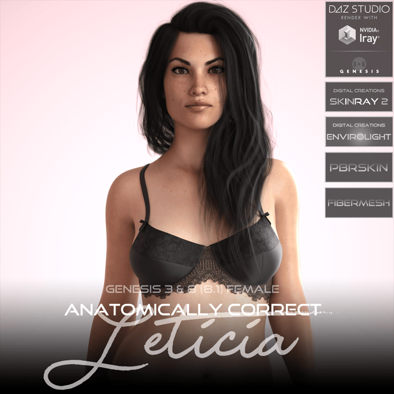 Anatomically Correct: Leticia for Genesis 3 and Genesis 8 Female (8.1) - Digital Download
