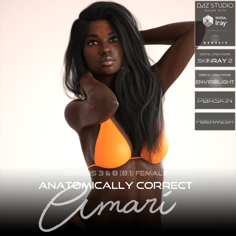 Anatomically Correct: Amari for Genesis 3 and Genesis 8 Female (8.1) - Digital Download