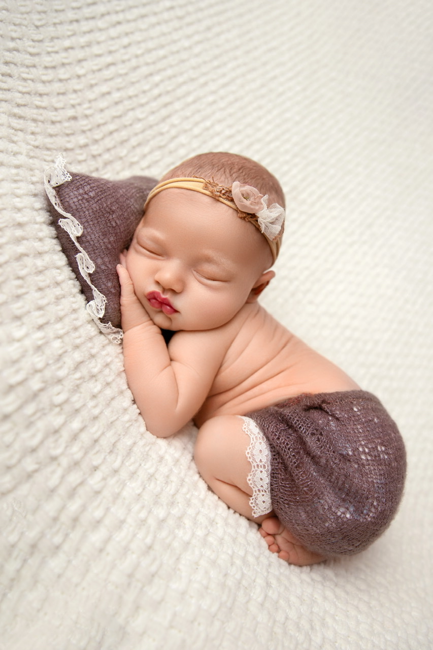 Baby girl with pillow Photos and Images Children