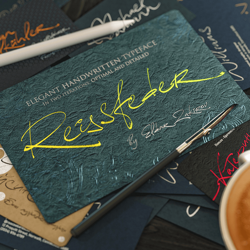 Reissfeder: Elegant Handwritten Font in 2 Options: Optimal and Detailed - Digital Download