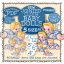 Posable Crawling Cloth Baby Doll Jointed FIVE SIZES 4 inch to 21 inch - Digital Download
