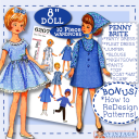Penny Brite 6207 8" doll clothing pattern Vintage 1960 - Digital Download