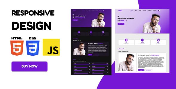 Raja - One Page HTML CSS Portfolio Website Template | Software | Design ...