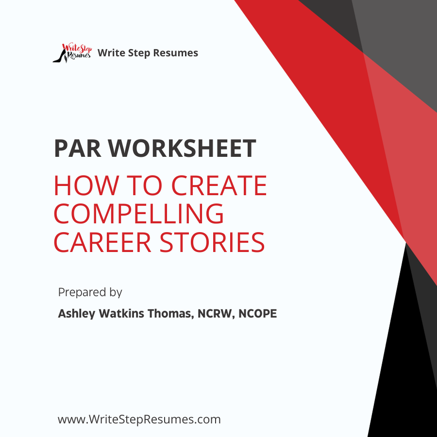 PAR Worksheet - How to Create Compelling Career Stories for Your Resume - Digital Download