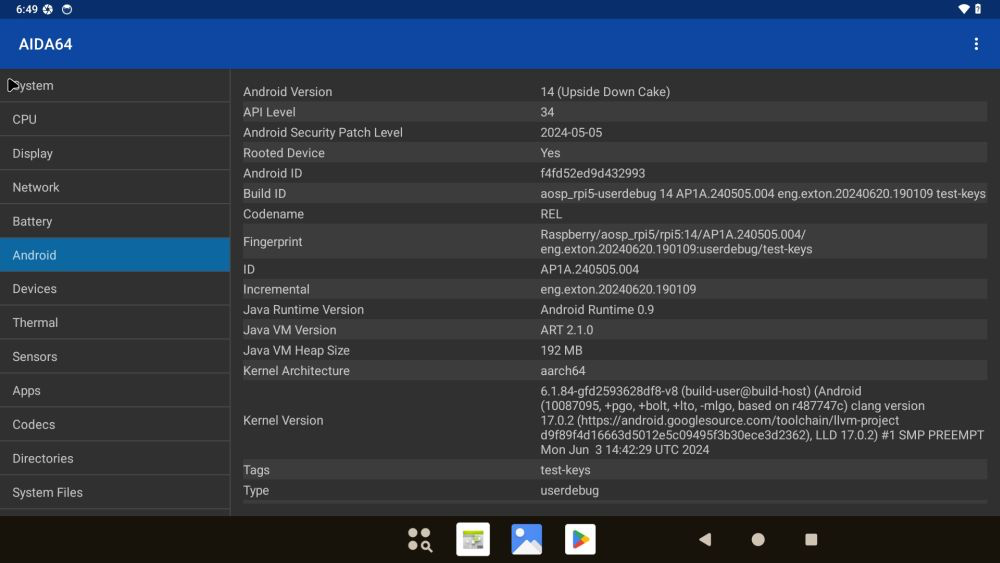 RaspAnd 14 for Raspberry Pi 5 - Build 240625 - with, GAPPS, Spotify, Bluetooth, Aptoide and F-Droid - Digital Download