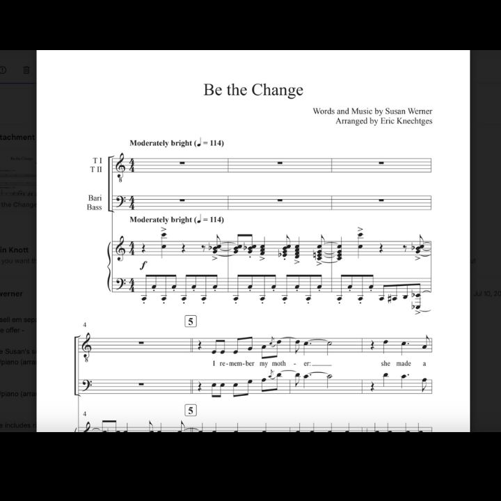 be the change for ttbb and piano