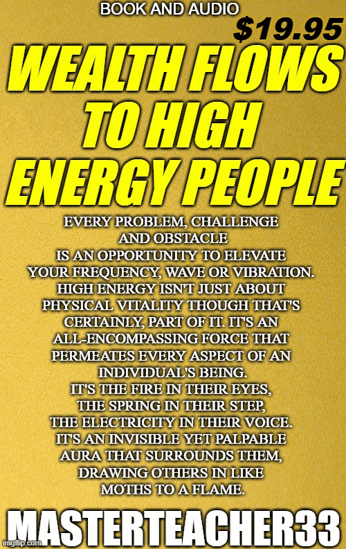 WEALTH FLOWS TO HIGH ENERGY PEOPLE Book and Audio = How to Increase Your Energy - Digital Download