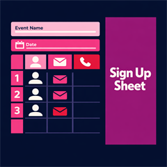 Digital sign up sheet - Digital Download