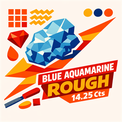 Blue Aquamarine Rough 14.25 Cts - Digital Download