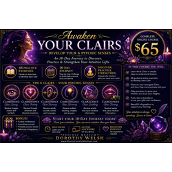 Awaken your 6 Clairs - 48 lessons -18 days to Discover and Strengthen your Psychic Gifts - Digital Download