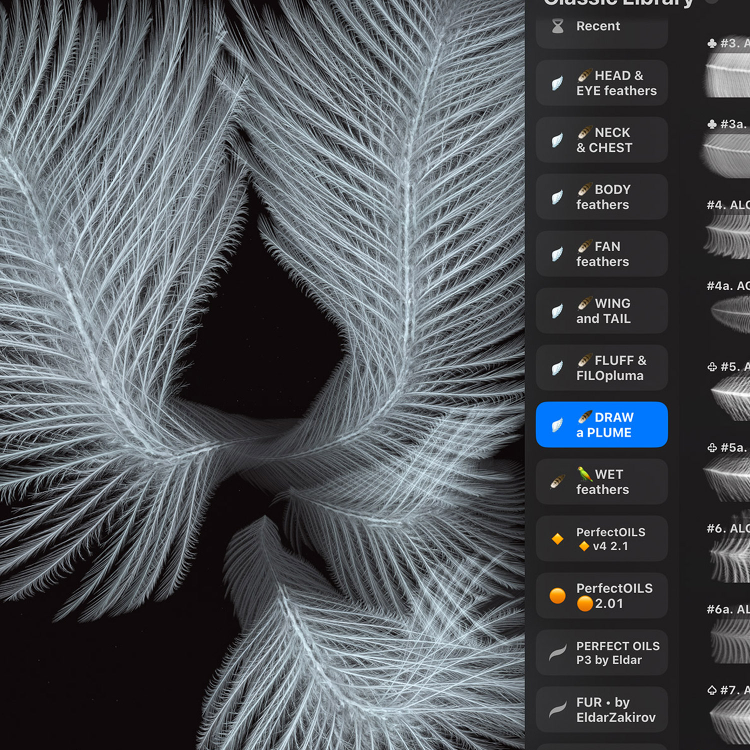 Plumage Atelier for Procreate: Brushes for creating Feathers & Plumage - Additional View 3