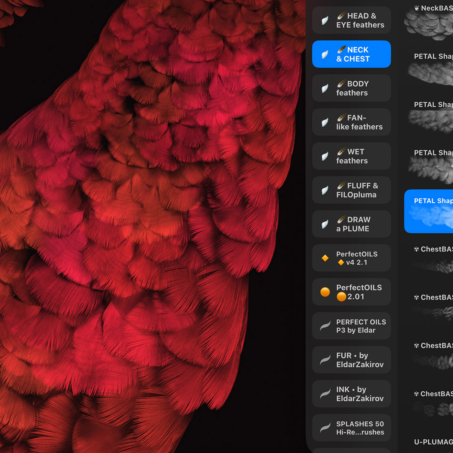 Plumage Atelier for Procreate: Brushes for creating Feathers & Plumage - Additional View 4