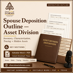Deposition Outline: Spouse (Asset Division), Texas - Digital Download