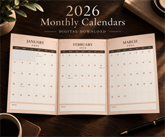 2026 Calendar Minimalist | Instant Download