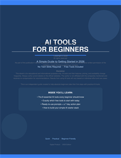 AI Tools for Beginners: Simple Guide to Getting Started in 2026 + Free Checklist - Digital Download