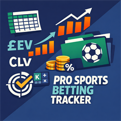Pro Sports Betting Tracker Excel Spreadsheet | EV, CLV & Bankroll Sizer - Digital Download