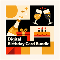 Digital Birthday Card Bundle - Digital Download