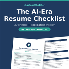 The AI-Era Resume Checklist: 30 Checks + Application Tracker - Digital Download