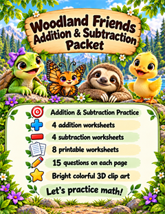 Woodland Friends Math - Digital Download