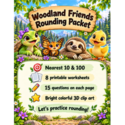Woodland Friends Rounding 10’s & 100’s - Digital Download
