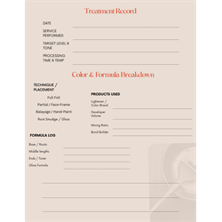 Minimalist Hair Color Formula & Client Record Template - Digital Download