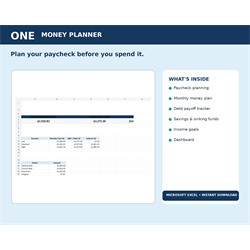 One Money Planner - Digital Download