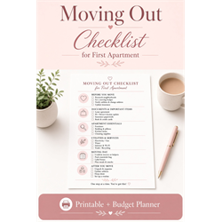 The Ultimate Moving Out Checklist+ First Apartment Budget Planner - Digital Download
