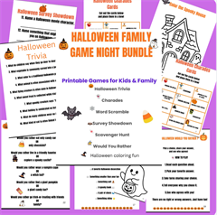 Halloween Family Game Night Bundle - Digital Download