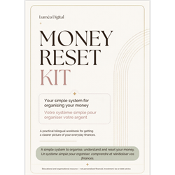 Money Reset Kit | Bilingual English & French Money Workbook (PDF) - Digital Download