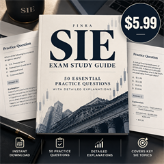 FINRA SIE Exam | 50 Essential Practice Questions - Digital Download