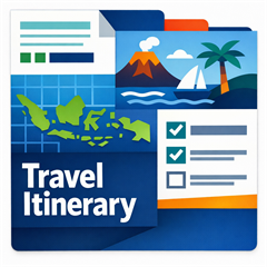 Travel Itinerary - Bali - Digital Download