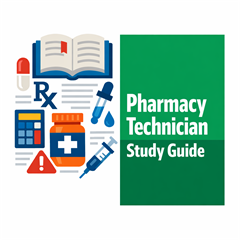 Pharmacy Technician Study Guide | Medication Safety, Calculations & Hospital Pharmacy - Digital Download