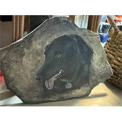 Wolf painting on slate - Digital Download