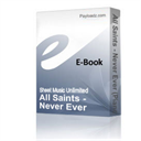 all saints - never ever (piano sheet music)