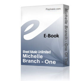 michelle branch - one of these days (piano sheet music)