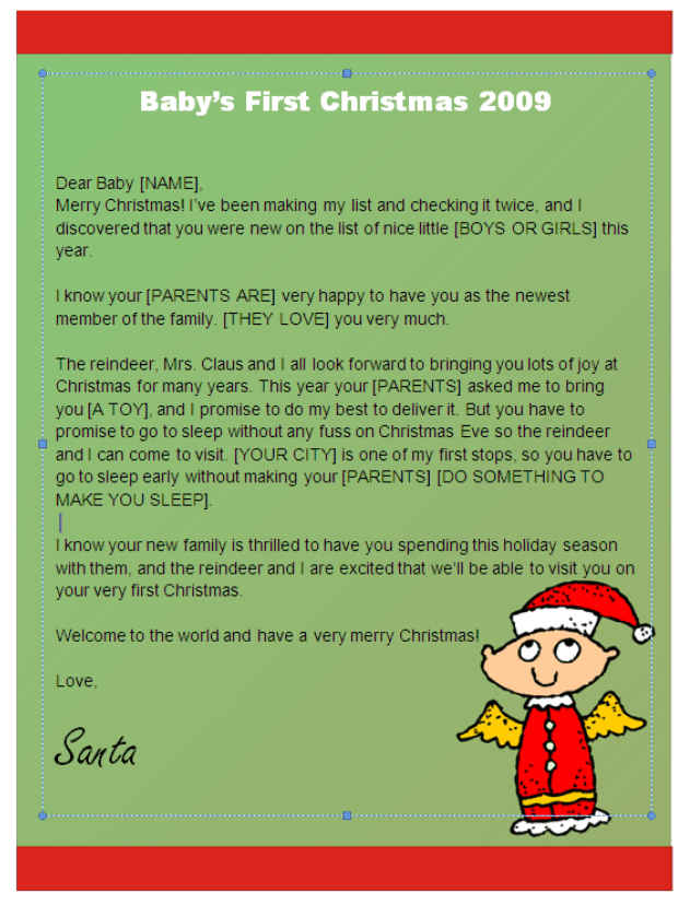 babys first christmas letter