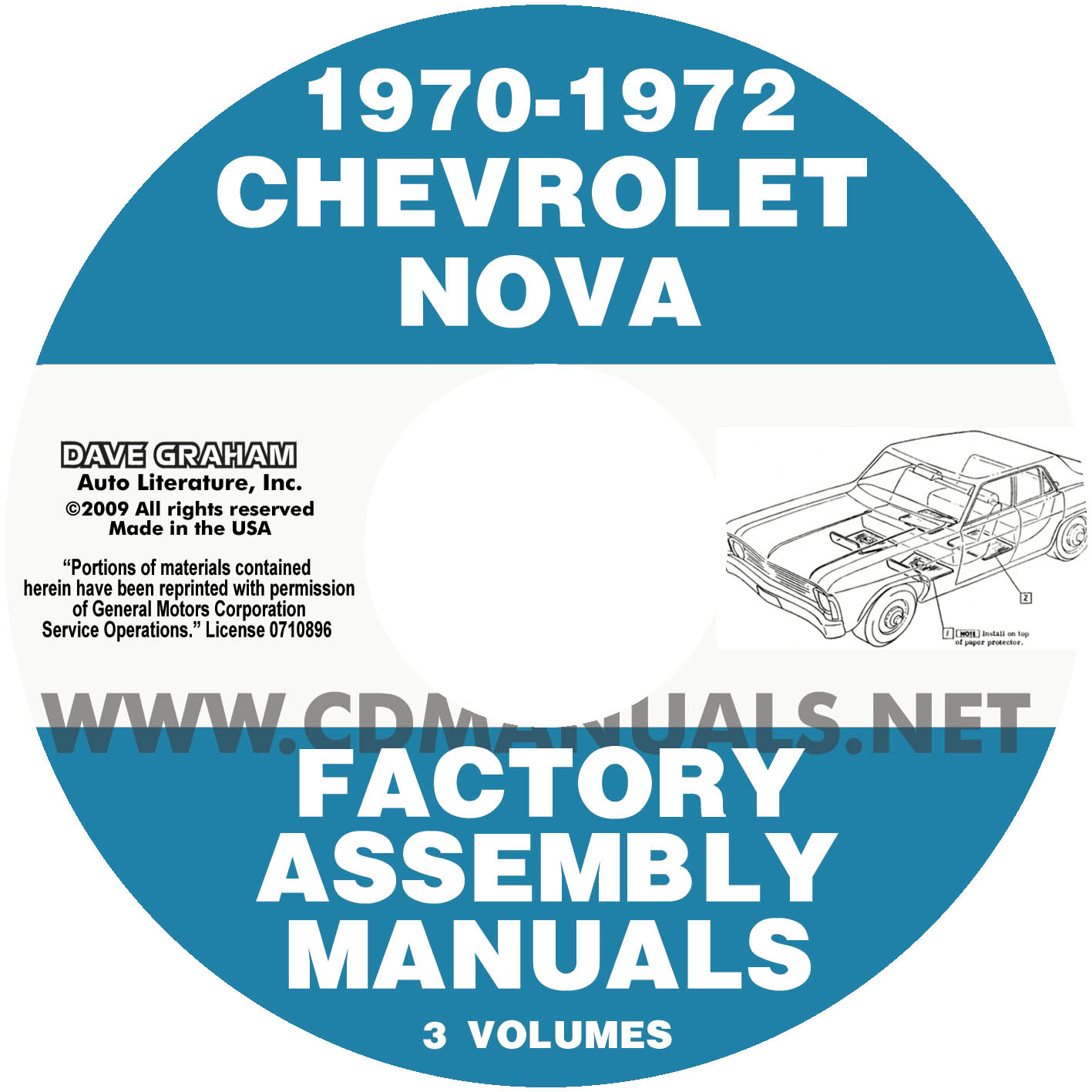 1970-1972 chevrolet chevy ii nova factory assembly manuals