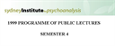 Sydney Institute For Psychoanalysis 1999 Public Lecture Series Term 4 - Digital Download