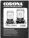 corona 17-dk 22-dk kerosene heater operating manual