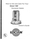 Kero-Sun Omni 105 Kerosene Heater Owner's Guide - Digital Download
