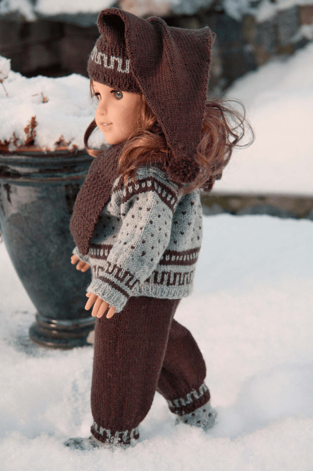 DollKnittingPattern - 0053D ANDERS - Sweater, Scarf, Pant, Sport socks and Hat - Digital Download