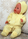 DollKnittingPattern - 0057D-HANNA  Baby Jacket, Bonnet, Pant and Socks - Digital Download