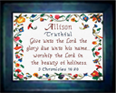 Name Blessings - Allison - Chart | Instant Download