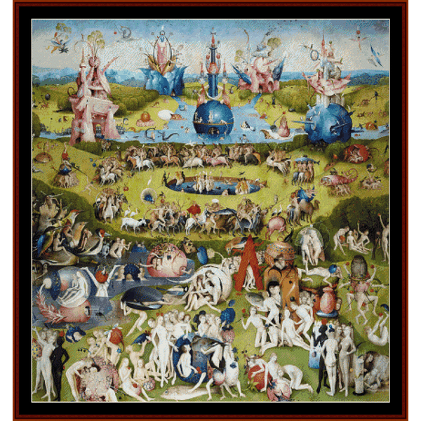 Garden of Earthly Delights (Center) - Bosch cross stitch pattern by